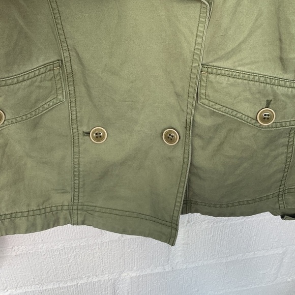 Anthropologie Linen Aviator Tencel Lyocell Green Jacket size Medium - Picture 11 of 13